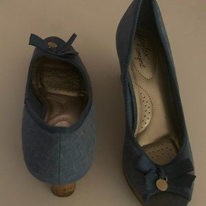 Dexflex Comfort Wedge Denim Blue Size 9